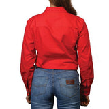 Pentecost River Womens Half Button Work Shirt Red