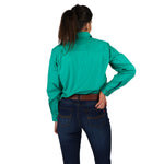 Pentecost River Womens Half Button Work Shirt Green